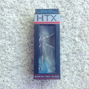 HTX Blue light blocking glasses with pouch . White/transparent frame